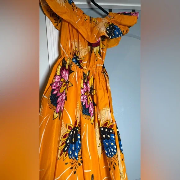 Grass-Fields Floral Off-Shoulder Midi Dress – Size 6 - Picture 9 of 15